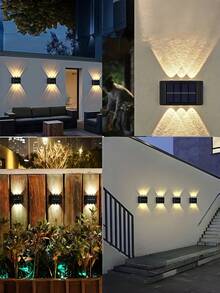 1pc Solar LED Light, Outdoor Solar Spotlight, Landscape Balcony Wall Decor Solar Wall Light, Outdoor Wall Light, From Dusk To Dawn, Suitable For Outdoor Garden Wall, Path And Wall Light, Optional Warm Or Cool Color - Star - View 5