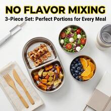 Portable 304 Stainless Steel Lunch Box With Lid, Divided Fruit Salad Food Storage Container, Leak Proof Bento Box, Dishwasher & Microwave Allowable, Suitable For Student Adult Use In School, Office, Outdoor Camping, Picnic,Travel, Back To School - Multicolor - View 4