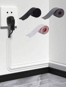 1m/3m Floor Cable Trunking, PVC Cable Duct, Cable Fixing And Extension Protection Channel, Surface Mounted Cable Trunking Cover, Surface Mounted Cable Protection Channel, Self-Adhesive, Suitable For Floor, Wall And Desktop, Network Socket Wall Cable Organizer, Home Decoration, Office Decoration Essential - Multicolor - View 9