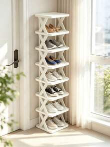 5/3/2/1 Narrow Shoe Rack, Newly Upgraded Shoe Rack, Small Independent Shoe Rack, Space-Saving DIY Shoe Storage Organizer, Suitable For Entryway And Closet, Can Hold Size 42-43 Shoes, Easy To Assemble And Sturdy Structure, Indoor Decor, Autumn Decor - Multicolor - View 2