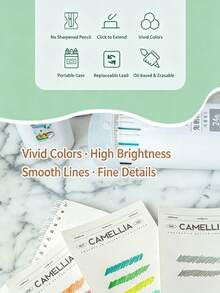 No-Sharpening Replaceable Colored Pencils, Erasable Mechanical Colored Pencil Set With Pencil Sharpener, Student Drawing Sketching Coloring Stationery - Sets - View 10