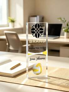 1pc Customized Sports Acrylic Trophy, Engraved Logo Text, Personalized Athlete Medal, Basketball Football Baseball Player Award, Sports Competition Team Ceremony Recognition Gift - Multicolor - View 10