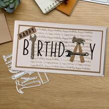 1pc Creative Happy Birthday Metal Cutting Die, Perfect For Scrapbooking, Crafting, Embossing Templates, And Making Handmade Greeting Cards And Gift Cards - Birthday - View 8