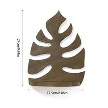 Wooden Decorative Candle Tray, Leaf Design Wall Mount Tray, Leaves Candle Stand Holder For Bedroom Living Room Home Decor - Brown - View 10