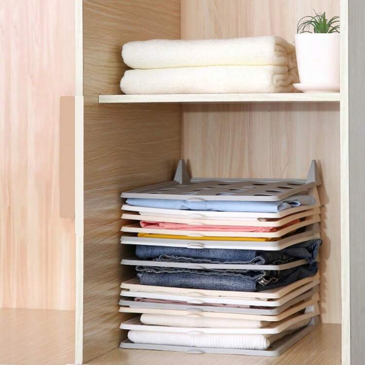 1pc Slouchy Wardrobe Storage Folding Board Shirt Pants Organizer Anti-Wrinkle Home Drawer-Style Multi-Layer Rack Closet Organization Essentials For Bedroom Clothing Arrangement System - View 10