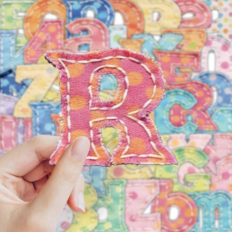 62pcs Colorful Letter Stickers, Fabric-Like Stickers, Children's Stationery Stickers, Student Educational DIY Decoration For Phon, First Day Of School - Multicolor - View 1