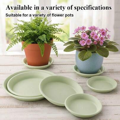 Set de 5 platillos para plantas, bandeja de agua para macetas, múltiples tamaños 5", 6", 7", 8", 9", 11", 12", de material plástico duradero, resistente al desgaste y a la presión, adecuado para plantas de interior y exterior