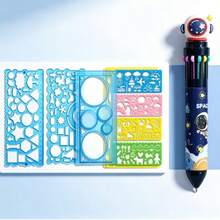 Juego de Regla Caleidoscopio Mágico para Estudiantes, Plantilla de Dibujo y Cartel Hecho a Mano, Herramienta de Dibujo Multifuncional, Regla Recta Versátil - Juego de compás de dibujo técnico - Ver 1