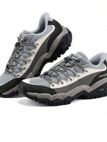 Skechers Men's ARCH FIT Arch Support Outdoor Low-Top Hiking Shoes Work Shoes Casual Sneakers - Dark Grey - View 3