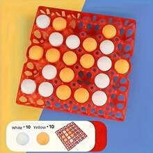 21-Piece Fun Table Tennis Egg Box Game Set, Includes 1 Egg Holder, 10 White Balls, 10 Orange Balls, 2-Player Battle, Interactive Party Tabletop Game, Creative Game Props, Multi-Functional Party Game, Suitable For Garden Party, Birthday Celebration, Random Color - Multicolor - View 7