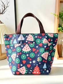Large Capacity Waterproof Insulated Lunch Bag, Lightweight And Durable, Suitable For Commuting, School, Camping, Shopping Or As A Gift , Lunch Box Bag - Multicolor - View 1