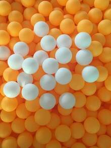 5/10/20/50pcs 40mm Matte Yellow & White Durable PP Material Rust-Proof Table Tennis Balls, Suitable For Adult Practice And Recreation - Multicolor - View 1