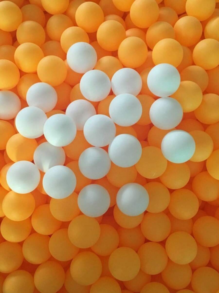 5/10/20/50pcs 40mm Matte Yellow & White Durable PP Material Rust-Proof Table Tennis Balls, Suitable For Adult Practice And Recreation - Multicolor - View 1