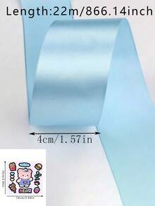 1 Roll Colorful Ribbon, 4cm Wide, 22m Long, Suitable For Making Rose Bows, Cake Decoration And Christmas Decoration, Ideal For Craft Projects And Gift Wrapping, Creative Crafts, Cake Decoration And Holiday Accents - A - View 24