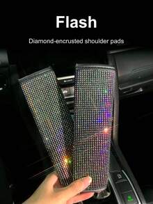 Hiny 11pcs Artificial Rhinestone Car Interior Decor Set, Fashionable All-Season Car Accessories, Car Decoration, Interior Embellishment, Sparkling Accents, Rhinestone Design, Handmade Decoration, High Gloss Surface, Decorative Items - 11PCS - View 4