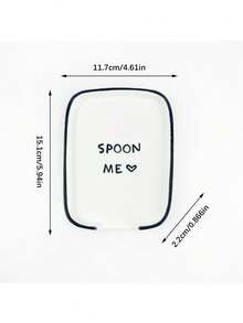 1pc White Ceramic Spoon Rest, "Spoon Me" Design, Suitable For Kitchen Cooking Utensils - Spatula, Soup Ladle, Spoon, Durable Ceramic, Kitchen Utensil Holder, Kitchen Gadget, Multi-Purpose Use, Snack, Dessert Plate - View 2
