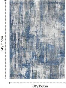 Latte&Fog Alfombras de 153 x 215 cm para Sala de Estar y Dormitorio,Moderna Abstracta Lavable, de Pelo bajo Antideslizante Estilo Boho para Sala de Estar, Oficina, Dormitorio(Negro 5x7ft) - Caqui - Ver 2