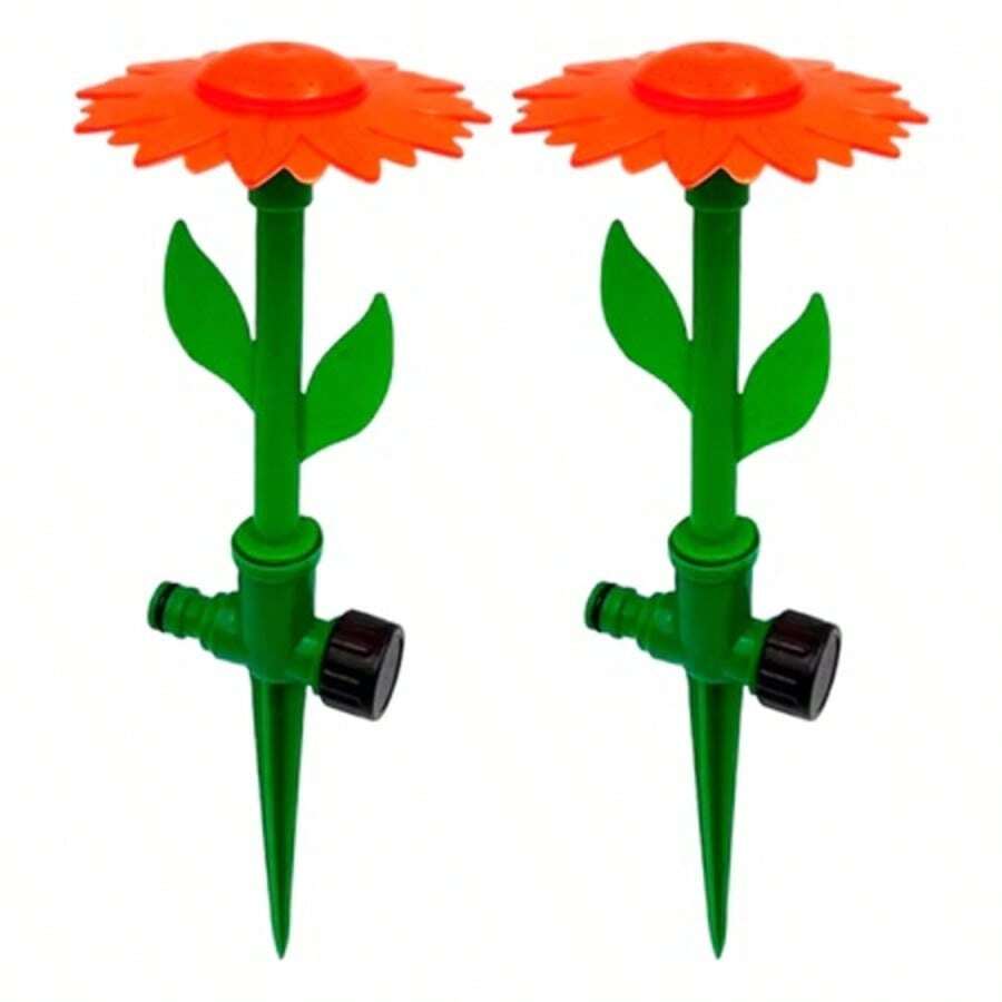 Kit 2 Irrigador Flor 360° com Engate Rápido – Aspersor para Jardim, Gramado, Horta e Plantas - A - Visão 1