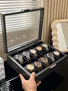 12/10/6/3/2 Slots Luxury Large Capacity Watch Storage Box, Watch Display Box, Can Store Watches, Perfect Gift Display Box - Multicolor - View 1