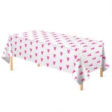1/3件波點蝴蝶結一次性塑膠桌布 130x274cm 乳癌絲帶印花桌布 塑膠桌布 乳癌意識桌布 派對用品 適合粉紅絲帶乳癌派對裝飾 - 彩色 - 查看 7