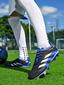 New Teenager Long Stud Football Shoes - Royal Blue - View 4