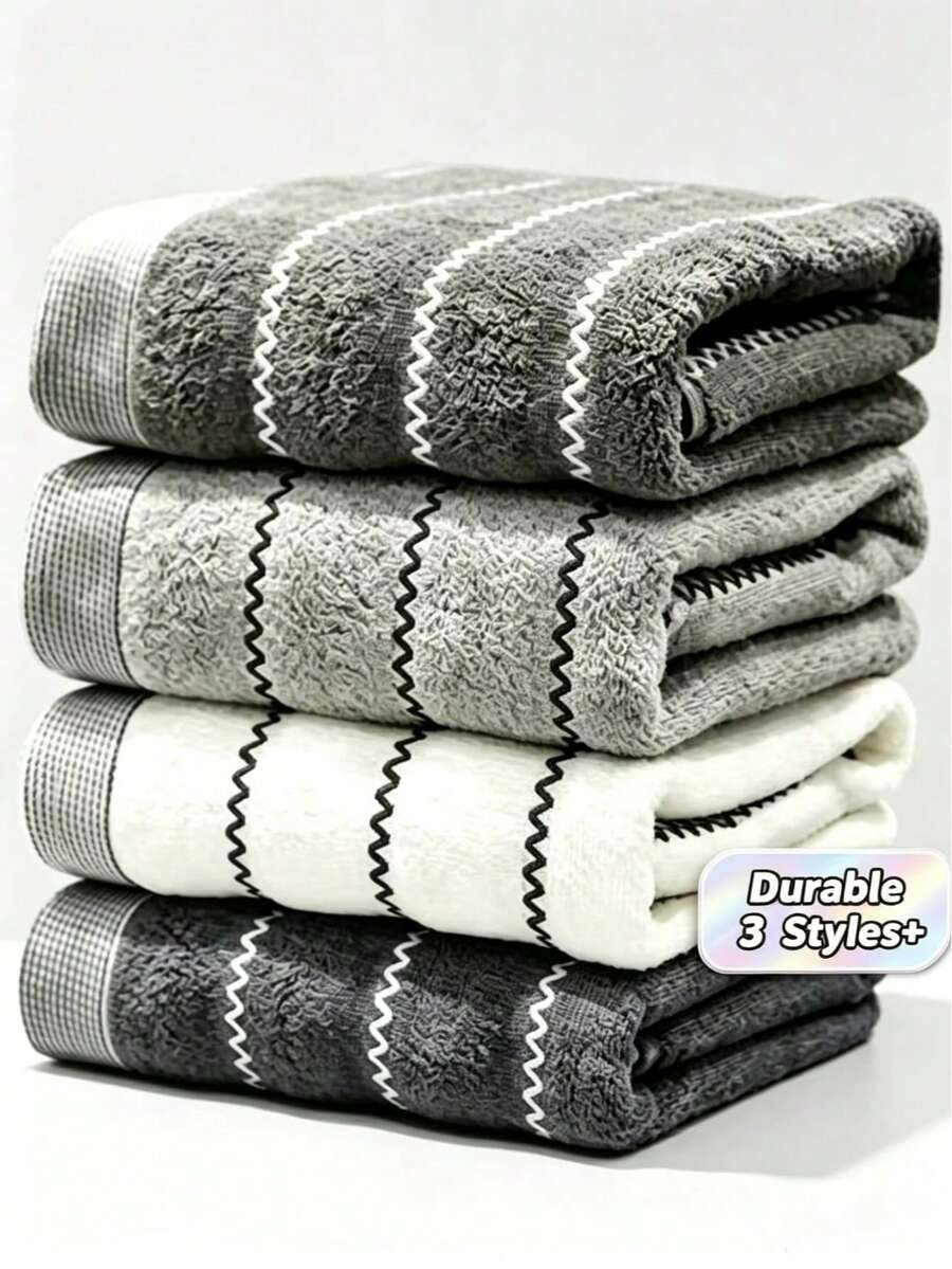 1/3/6/8pcs Towels, Multiple Colors, Minimalist Floral Pattern, Rectangular 13.38*29.52 Inches, Unisex, Suitable For Couples And Adults, Face Washing, Hand Wiping, Home Use, Quick Drying, Soft And Non-Fading, Suitable For Bathroom, Hotel, Gym, Travel, Kitchen, Hair Salon, Beauty Salon - Mixed color outfit - View 1