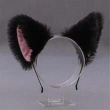 1pc Fluffy Faux Fur Cat Fox Ear Headband Multi Color Cosplay Party Costume Hair Accessory,Halloween - Multicolor - View 26
