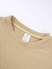 Men's Spring/Autumn Daily Commute Fashion Casual Versatile Sports Sweatshirt & Pants Set - Khaki - View 3