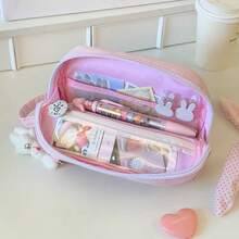 This Polka Dot Shell-Shaped Pencil Case Is Portable And Has A Large Capacity, With Internal Compartments For Organized Storage Of Stationery; It's Also An Ideal Gift For Friends And Family For Christmas, New Year And Other Holidays - Multicolor - View 5