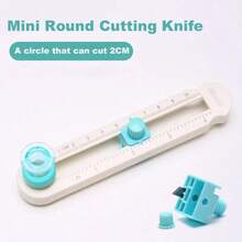 1pc Handmade 360 Degree Circular Cutter, Manual Rotating Cutting Tool, Suitable For Paper Labels, Art Creation And DIY Craft Making - Blue - View 15