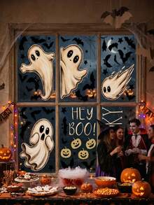 6/3/1 buah Stiker Jendela Halloween Dua Sisi Bergambar Hantu, Tahan Air, Dapat Digunakan Kembali, Stiker Hantu & Kelelawar Menakutkan, Cocok untuk Dekorasi Liburan, Rumah, Kantor, Sekolah, dan Kaca - Beraneka warna - View 8