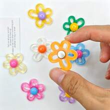 3/6/12pcs Cute Flower Fridge Magnets, Colorful Cartoon Style Refrigerator Decor, Creative Magnetic Stickers, Suitable For Home Decoration And Gifts - Multi-color - View 3