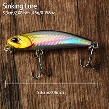 5pcs Sinking Pencil Lure Set, Laser Reflective Hard Bait, Long Cast Vibrating Fishing Lures For Bass And Perch - Multicolor - View 2