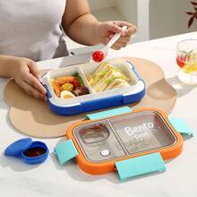 1pc Large Capacity Lunch Box, Student Bento Box, Work Meal Box, Travel Portable Food Container, Fruit & Vegetable Fresh-Keeping Box, With Utensils, Microwave , Dorm Snack Box, Back To School/Holiday/Birthday Gift - Multicolor - View 8