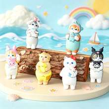 mofusand 1pc Shark Cat Hand-Made Blind Box, Cute Cat Creative Tabletop Decoration, Random Style, Healing Collection, Suitable As A Holiday Gift For Friends And Fellow Lovers. (Stochastic Style) - Multicolor - View 1