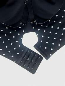 Sujetador inalámbrico de talla grande para mujer, negro con lunares blancos, con pegamento de gelatina, cómodo, suave y de moda - Multicolor - Ver 6