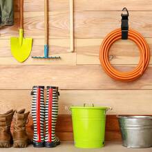[Garden Tools]1/2/4pcs Adjustable Garden Hose Ties, Heavy Duty Extension Cord Organizer Straps, Suitable For Garage & Workshop Hanging Storage Ties, Reusable Cable Management Straps - Black - View 4