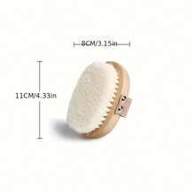 Soft Bristle Bath Brush Exfoliating Body Scrubber Shower Brush Body Scrub Brush Home Back Scrubber Bathing Brush - Apricot - View 2