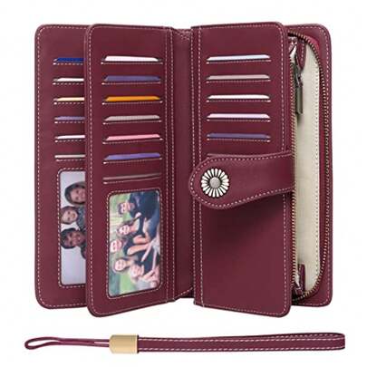 Wallets For Women Leather RFID Blocking Women's Wallet Large Capacity Ladies Wallet