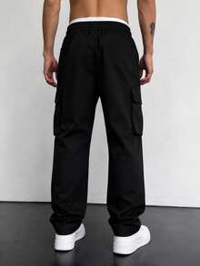 Pantalones largos cómodos y transpirables para deportes de primavera/otoño para hombres - Negro - Ver 2