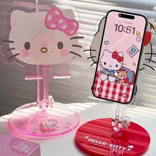 SANRIO Hello Kitty & My Melody Sweetheart Series Multi-Function Stand - Phone Holder, Desktop Friendly Cute Phone Stand, Multi-Function Tablet Stand, Bedside Slouchy Stand, Portable Foldable - Support - View 1