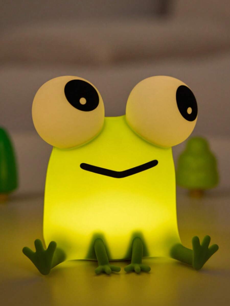 GLOOPRO Frog Night Light Bedside Lamp 3-Level Dimmable Timer Function USB Rechargeable Touch Sensor Suitable For Children And Teenagers Bedroom Party Bookshelf Sofa Vanity Birthday Holiday Gift Decorative Light