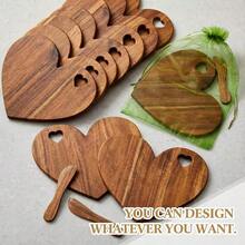 Nuenen 1PC Wooden Charcuterie Board Bulk, Small Wooden Cutting Board For Crafts, Laser Engraving With Knives, Organza Bags, Wedding Shower Gift Favors - View 5