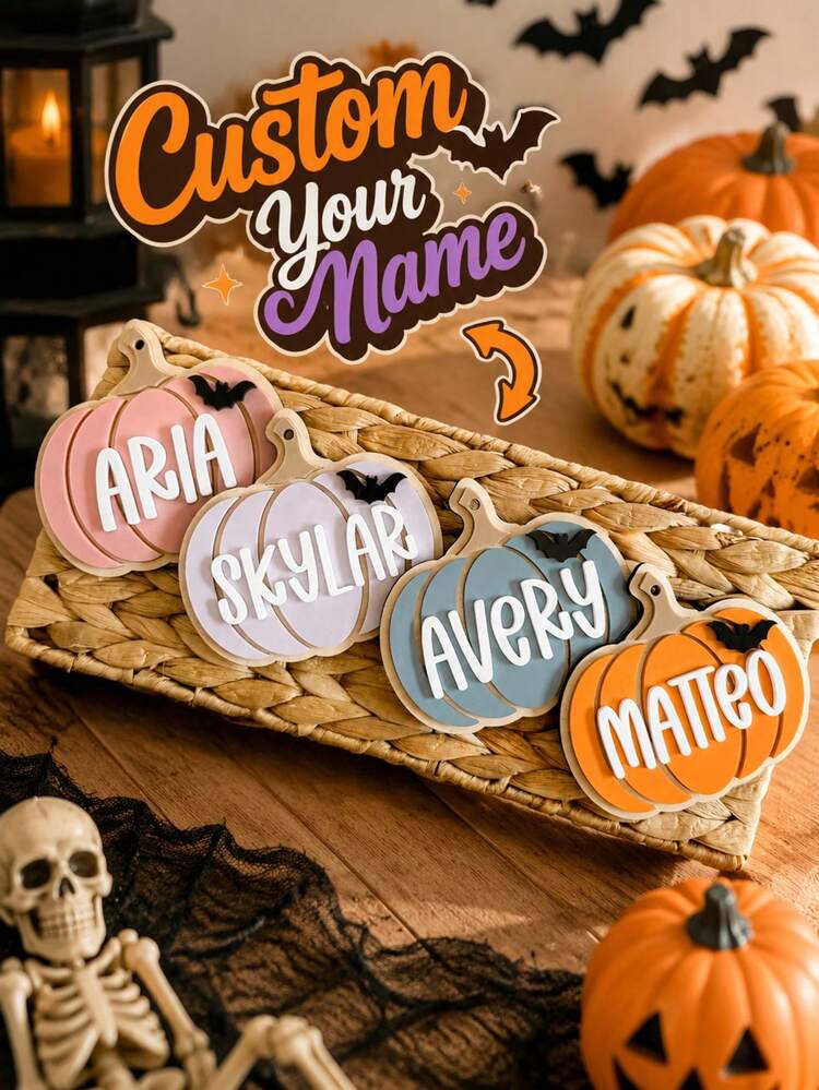 Personalized Acrylic Ghost Halloween Basket Tag, Customized Name Boo Bucket Tag, Cute Ghost Basket Decoration, Halloween Trick Or Treat, Halloween Gift, Pumpkin Basket Tag, Boo Basket Tag, Halloween Decoration, Reusable Autumn Decor, Customized Acrylic Name Pendant - H-halloween Hanging Decoration - View 1