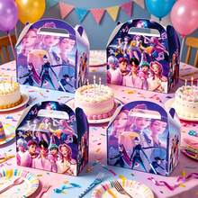 KPop Demon Hunters 12pcs/3pcs K-Pop Demon Hunter Foldable Paper Gift Boxes Printed With Rumi Mira Zoey Character Illustrations, Handheld Storage Boxes For School Supplies, Party Bag Fillers & Toys For Girls, Snack And Dessert Storage Containers, Suitable For Christmas And Halloween Theme Party Events - Multicolor - View 2