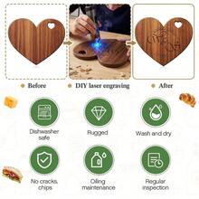 Nuenen 1PC Wooden Charcuterie Board Bulk, Small Wooden Cutting Board For Crafts, Laser Engraving With Knives, Organza Bags, Wedding Shower Gift Favors - View 4
