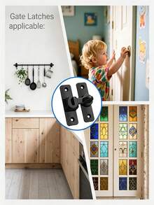 90/180 Degree Non-Perforated Flip Door Lock, Protective Sliding Door Lock With Installation Screws, Barn Sliding Door Deadbolt, Door Latch, Suitable For Barn, Garden, Bathroom, Cabinet, Window And Sliding Door Screwdriver Set - Multi-color - View 7