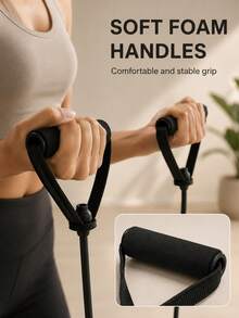 5 Sets 5-Level Resistance Bands With Handles, Suitable For Home Fitness, Pilates And Body Shaping - Multicolor - View 7