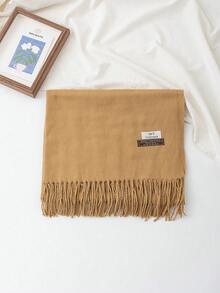 1pc Plaid Scarf, Winter Warm Neck Protection, Thick Anti-Pilling Wool Knit Tassel Shawl, Winter Scarf - Multicolor - View 9