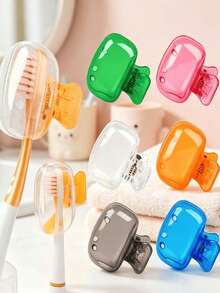 12/8/6/4/2/1pc Travel Electric Toothbrush Head Protective Cover, Brush Head Storage Box, Portable Plastic Clip-On, Universal For Home And Travel (Random Color) - Multicolor - View 2